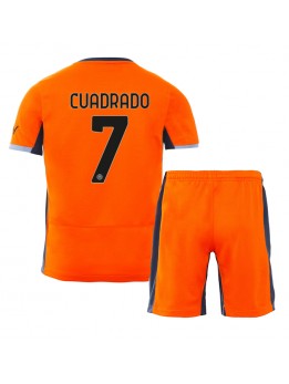 Inter Milan Juan Cuadrado #7 Ausweichtrikot für Kinder 2023-24 Kurzarm (+ Kurze Hosen)